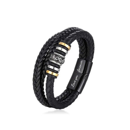 To My Son PU Leather Bracelet Gift Box Birthday Present for Son