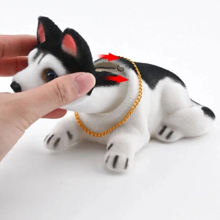Shiba Husky Nodding Bobble Puppy Dog Toy, Swing Head Moving Car Home Decor