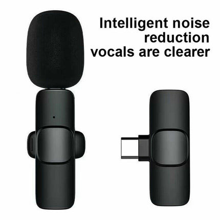 Wireless Lavalier Mini Mic for Android iPhone iPad Vlog Live Streaming