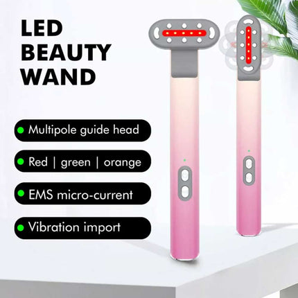 4-in-1 LED Facial Wand Red Light Therapy Massage for Skin Care Anti-Aging
