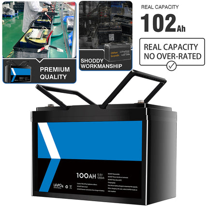Gentrax 12V 100Ah LiFePO4 Lithium Battery BMS for Solar Boat RV Marine