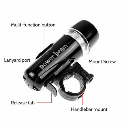 2X Bike Light Set Front Rear 5 LED Bicycle Tail Lights Waterproof