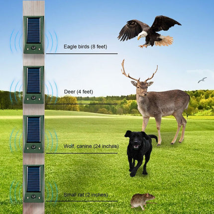 Solar Ultrasonic Animal Repeller IP66 Cat Dog Fox Pest Scarer Deterrent