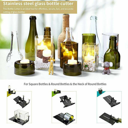 Glass Bottle Cutter Kit Adjustable Sizes 5 Wheels Round Cutting Tool