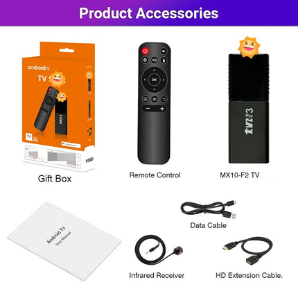4K Smart TV Stick Android 13 ATV OS – 2.4G/5G WiFi Bluetooth Media Player