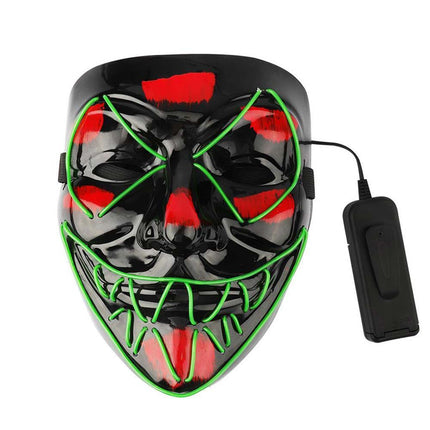 Halloween LED Purge Mask Glow in Dark Light Up Costume Scary Rave Cosplay