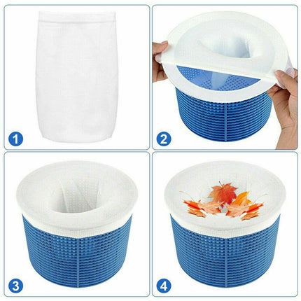 30/40/60 Pack Pool Skimmer Socks, Fine Mesh Filter Basket Saver White