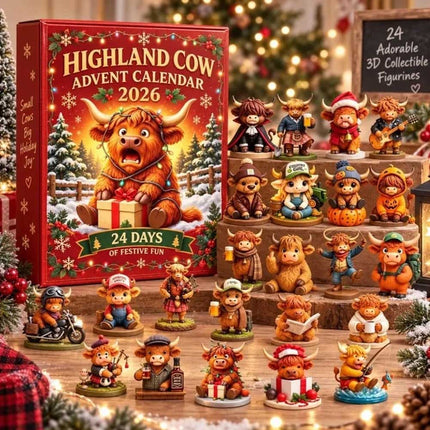 2026 Highland Cow 3D Silicone Advent Calendar, 24 Days Countdown Gift