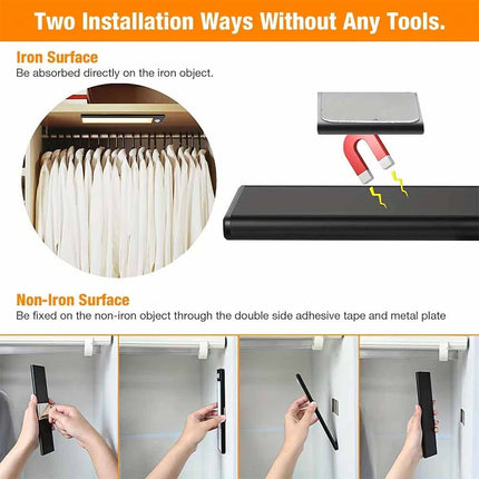 LED PIR Motion Sensor Strip Light Magnetic USB Rechargeable Cabinet