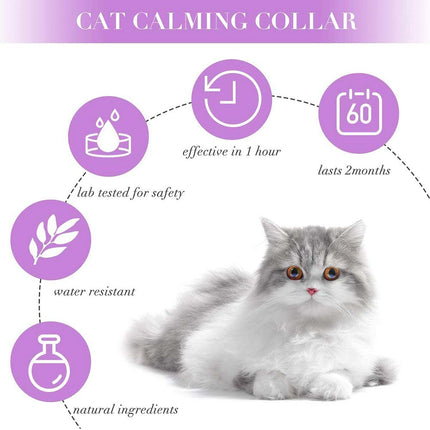 3x Cat Calming Collar 38cm Natural Lavender Pheromone Anxiety Relief