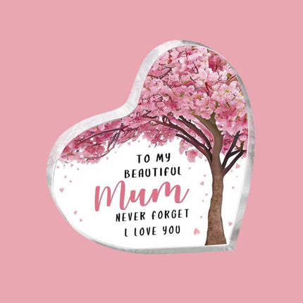 Love Heart Acrylic Decor Gift for Mom, Mother's Day Gift 10x10cm