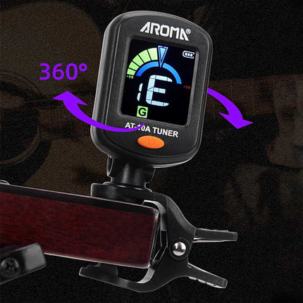 Rechargeable Digital Guitar Tuner – Clip-on Chromatic Tuner for Acoustic Guitar & Violin