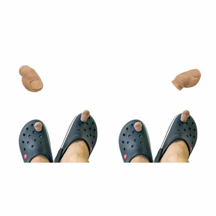2PC 3D Funny Toe Shoe Charms, Hairy Big Toe Clog Decor Unique DIY Accessory