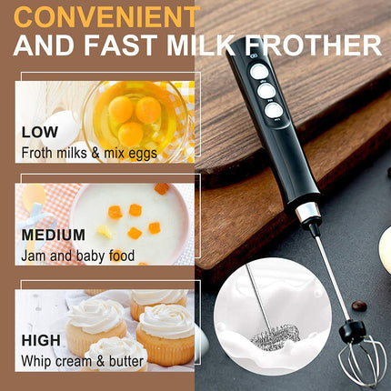 Electric Frother and Egg Beater, Mixer for Coffee & Milk Drinks