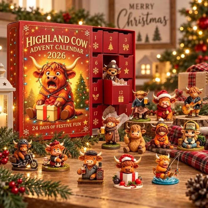 2026 Highland Cow 3D Silicone Advent Calendar, 24 Days Countdown Gift