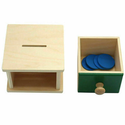 Wooden Object Permanence Box Coin Ball Toy Educational Early Learning