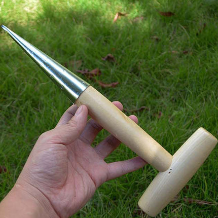 Garden Dibber T-Handle Carbon Steel Seed & Bulb Sowing Planting Tool Punch