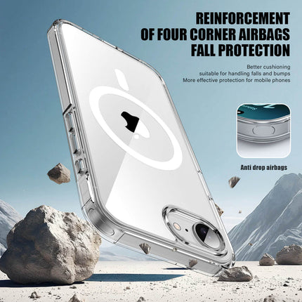 Clear Magsafe Case for iPhone 16e with Tempered Glass Screen Protector