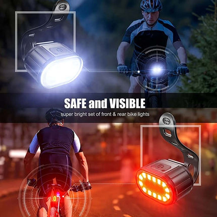 2PCS Super Bright Bicycle LED Light Set Front Rear Waterproof Bike Lamp