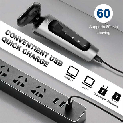 Men's Cordless Electric Rotary Shaver, Wet/Dry USB Rechargeable