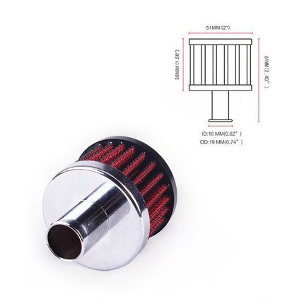Portable Mini Breather Filters High Flow Crankcase Vent Cover Car Air Filter