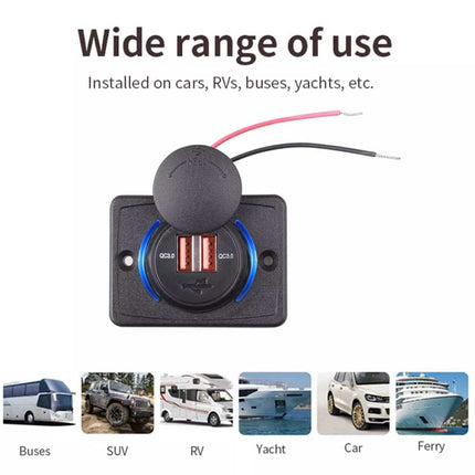 Dual QC3.0 USB Car Fast Charger 3.1A 12/24V Socket Outlet for Caravan RV