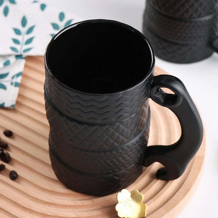 Novelty Tyre Coffee Mug 500ml, Perfect Gift for Car Fans Mechanics