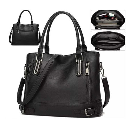 NEW Ladies PU Leather Handbag, Shoulder Tote & Crossbody Purse