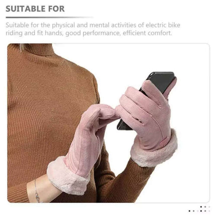 USB Heated Gloves Women Hand Warmer Ladies Winter Warm Gloves