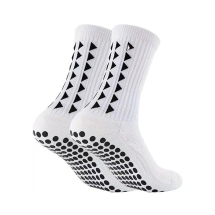 White Sports Grip Socks 4 Pairs Football Rugby Anti Slip Non Slip Unisex