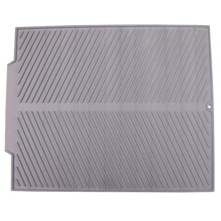 Kitchen Silicone Dish Drying Mat, Grey Draining Tray for Sink