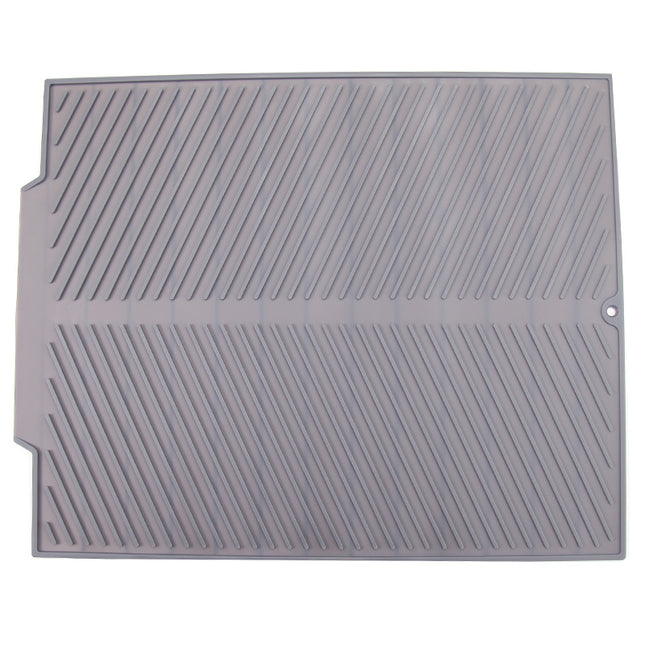 Kitchen Silicone Dish Drying Mat, Grey Draining Tray for Sink