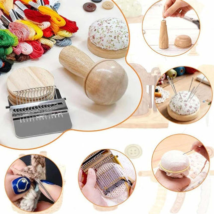 Mushroom Darning Loom Mini Knit Patch Kit DIY Weaving Repair Tool