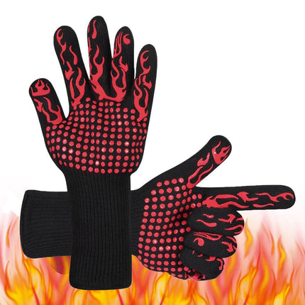 2x 1472°F Heat Resistant Oven Gloves 35cm BBQ Silicone Kitchen Mitts