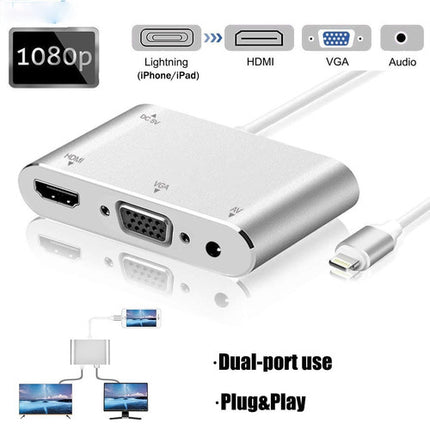 3 in 1 iPhone iPad HDMI VGA Audio Adapter for 13 12 Pro Max X XS XR