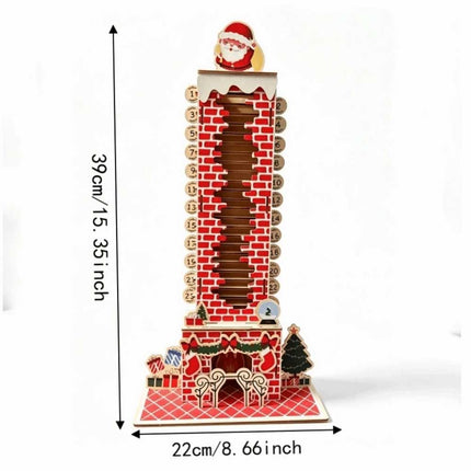24 Day Xmas Santa Chimney Countdown Calendar Puzzle Toy NEW
