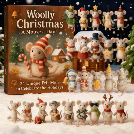 2025 Christmas Mouse Advent Calendar 2D Acrylic Winter Holiday Decor