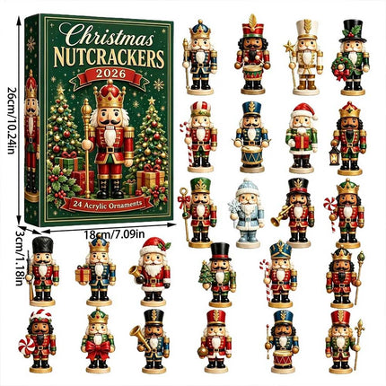 2026 Nutcracker Advent Calendar 24 Day Christmas Countdown 2D Acrylic Gift