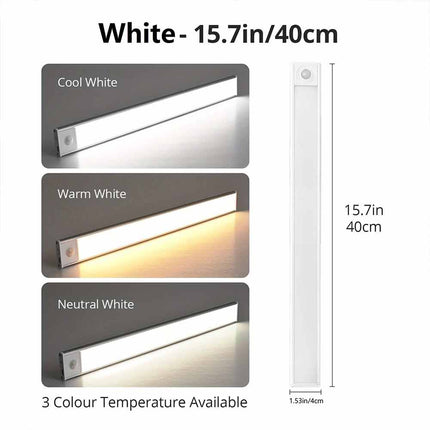 LED PIR Motion Sensor Strip Light Magnetic USB Rechargeable Cabinet