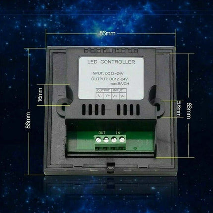 12V-24V Touch Panel LED Smart Dimmer Controller Wall Mounted Switch