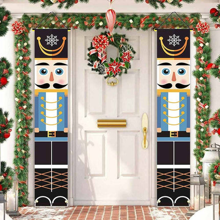 Nutcracker Soldier Door Banner Couplet Merry Christmas 1.8M Xmas Decor