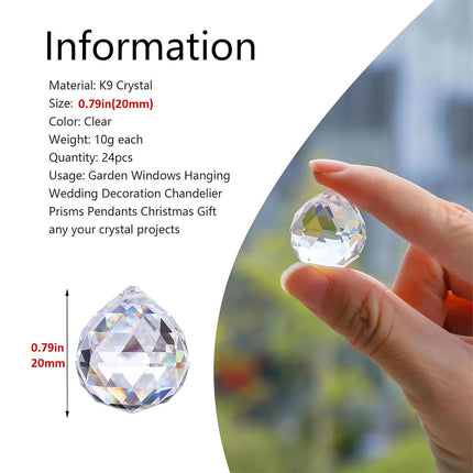 12pcs Crystal Prism Rainbow Maker, Window Suncatcher Hanging Pendant