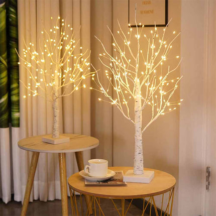 60CM 144 LED Birch Twig Tree Table Light, Warm Desktop Dinner Lamp