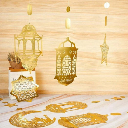 Eid Mubarak 8x Hanging Pendant Ramadan Muslim Party Streamer Banner