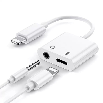 2-in-1 iPhone Lightning to 3.5mm Splitter: AUX Headphone & Charger with Call Support