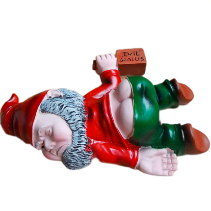 Funny Drunk Dwarf Garden Gnome Statue Rude Passed Out Patio Ornament