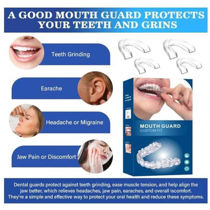 4X Bruxism Mouth Guard Teeth Clenching Stop Reusable with Storage Case