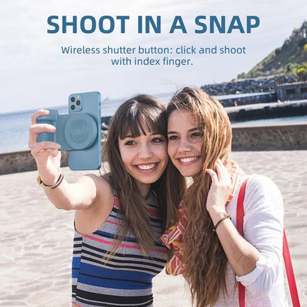 Magnetic Bluetooth Camera Shutter Hand Grip Phone Holder iPhone Android
