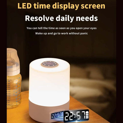 Touch Control LED Night Light with Remote & Digital Time Display Bedside