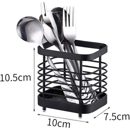 Stainless Steel Cutlery Holder & Kitchen Utensil Drainer Caddy Sink Tidy Stand